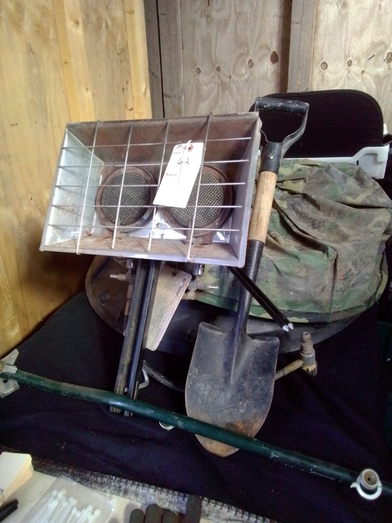 Camp Shower, Porta-Potty, Propane Heater,Shovel