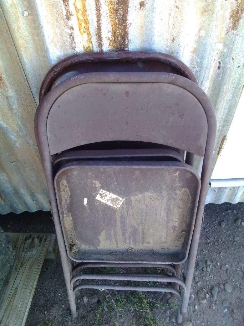 3 Metal Folding Chairs