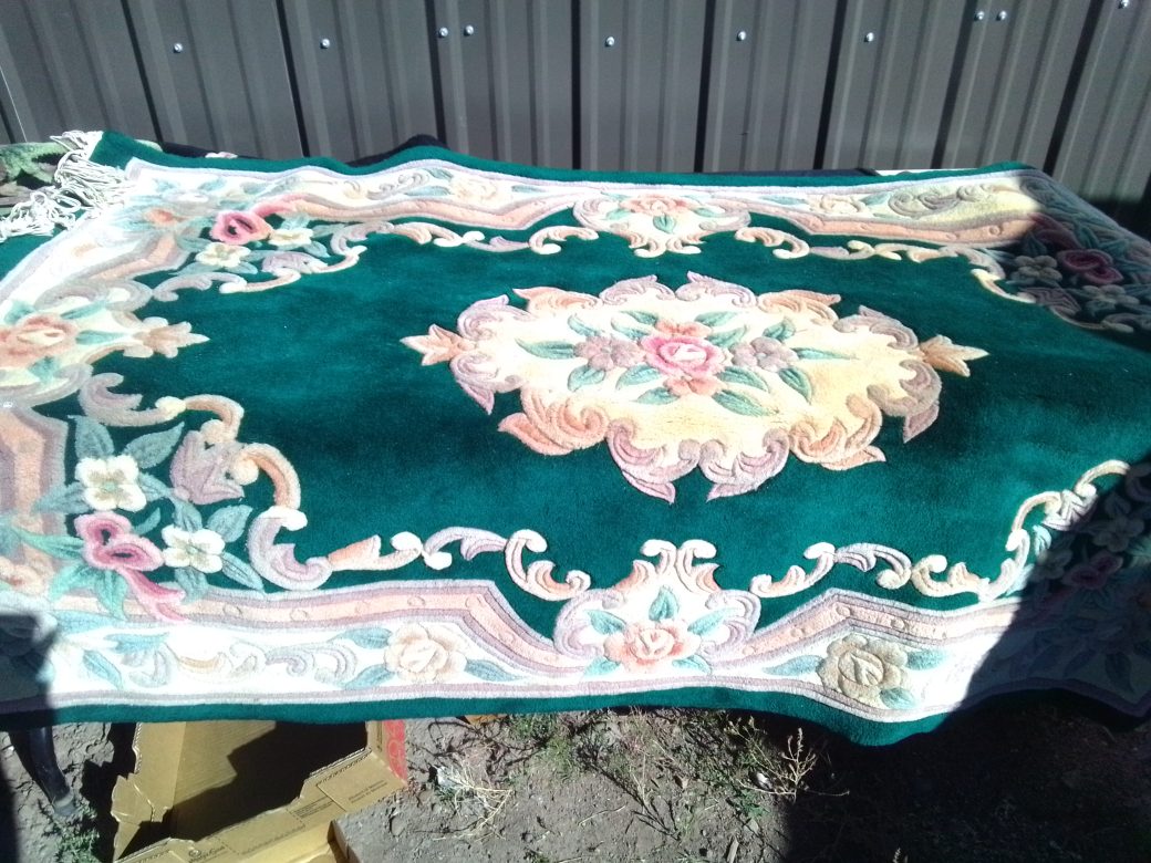 Green Floral Rug