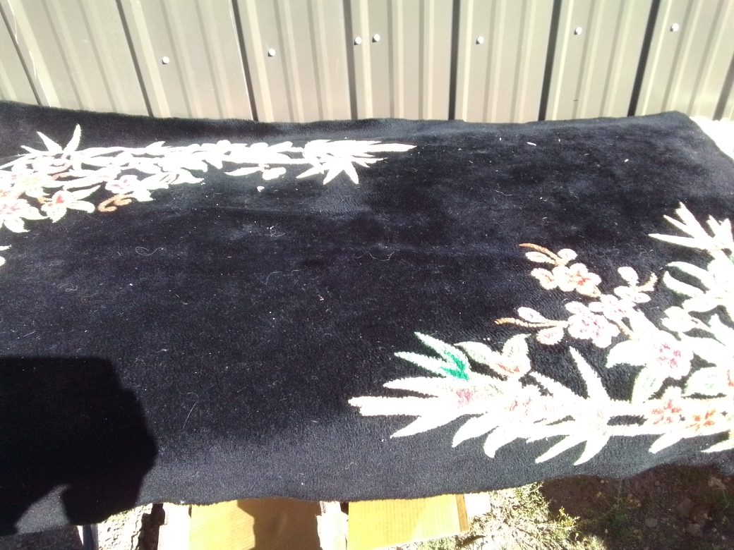Black Floral Rug