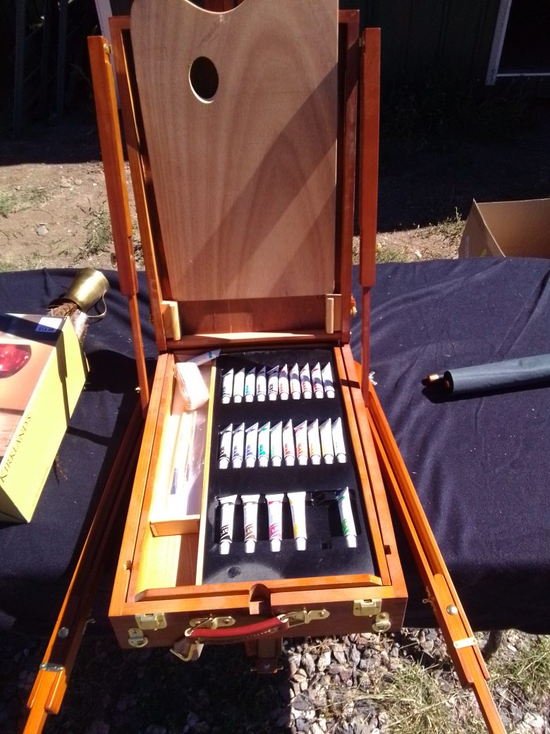 Easle With Paint Supplies