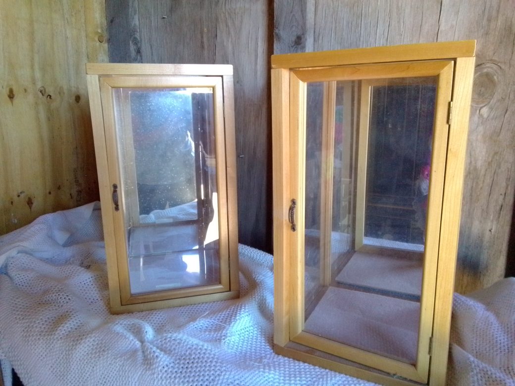 2 Wood/Glass Boxes
